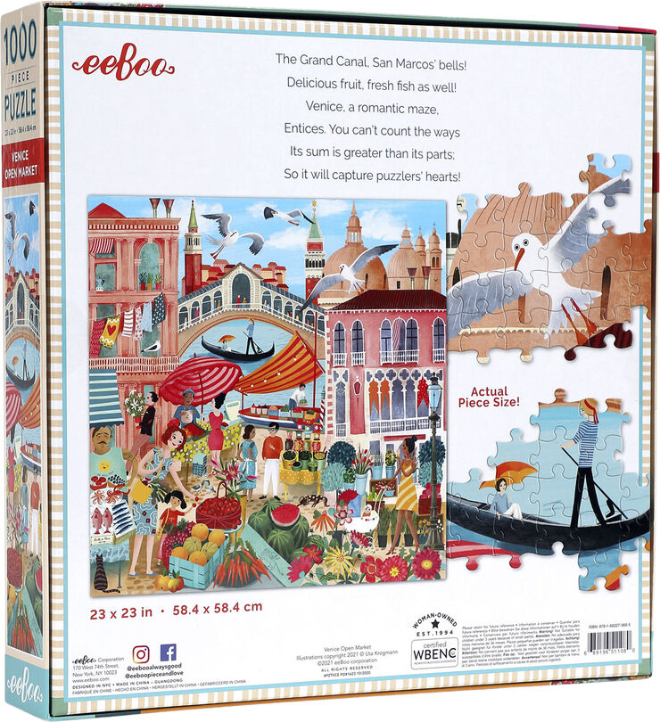 eeBoo eeBoo - Puslespil 1000 brk - Venice Open Market