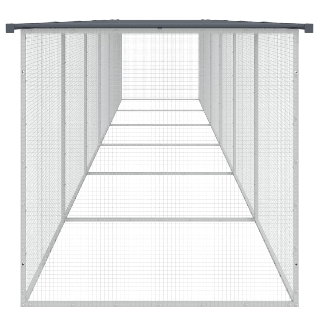 Galinheiro vidaXL com telhado de aço galvanizado, antracite, 1003x98x90 cm