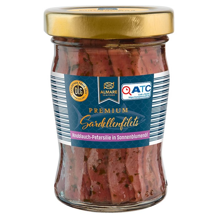 ALMARE SEAFOOD Sardellenfilets 90 g, Knoblauch und Petersilie in Öl
