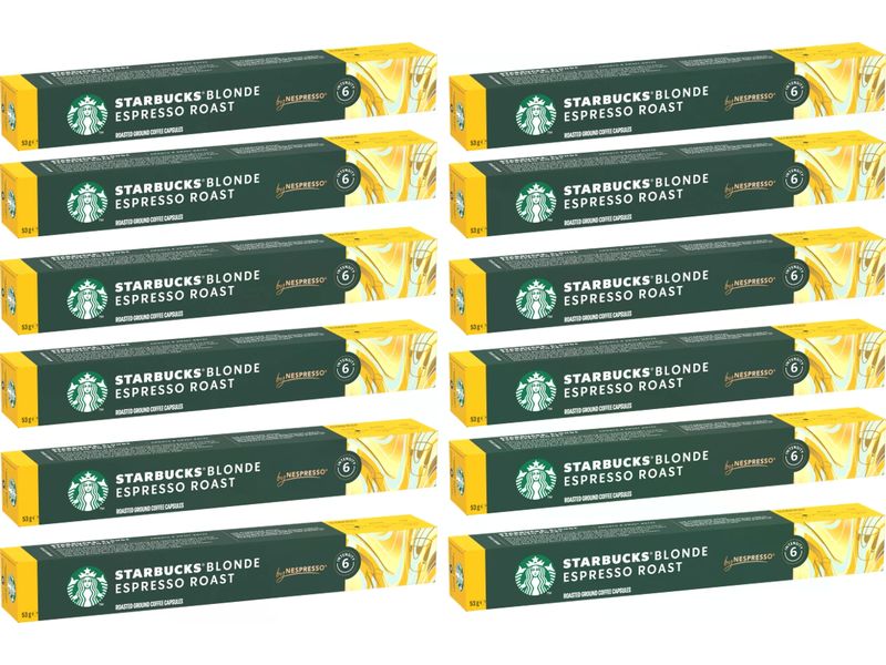 Starbucks Kaffeekapseln Blonde Espresso Roast 12 x 10 Stück Kaffeekapseln für Nespresso Maschinen
