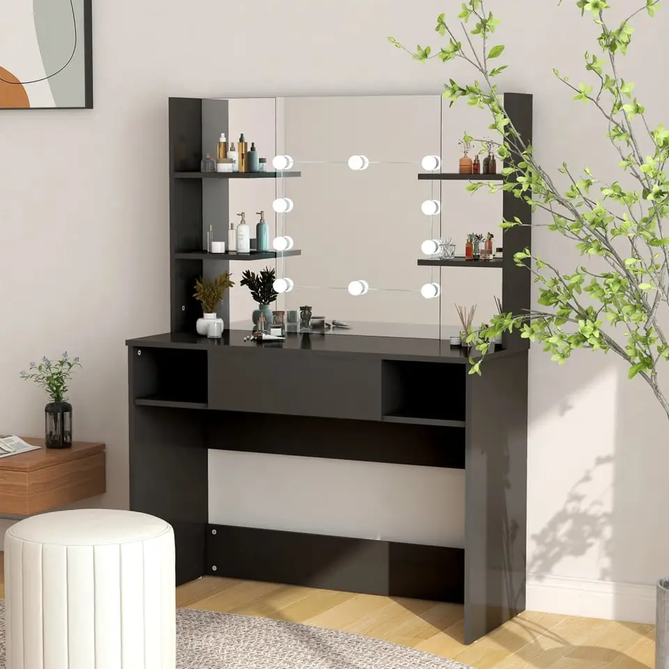 vidaXL - Kaptafel - Zwart - MDF