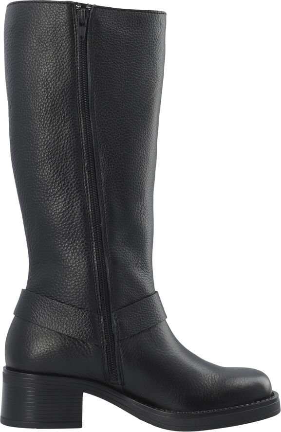 Cashott CASRIKKE Tall Biker Boot Leather Black
