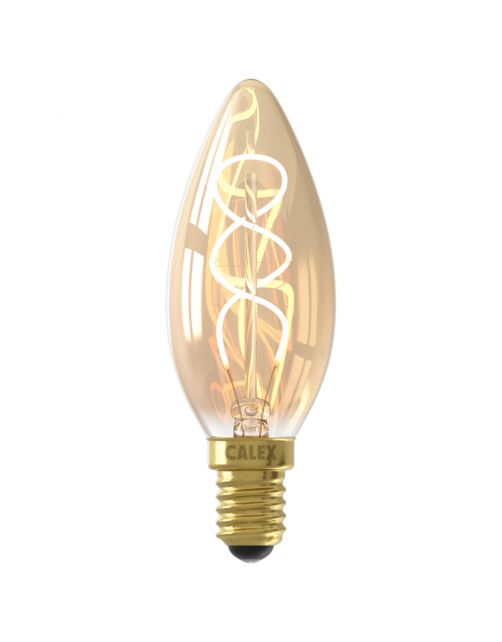 Calex Led Kaars Goud Flex Filament E14 4w 136lm - Lichtbron -
