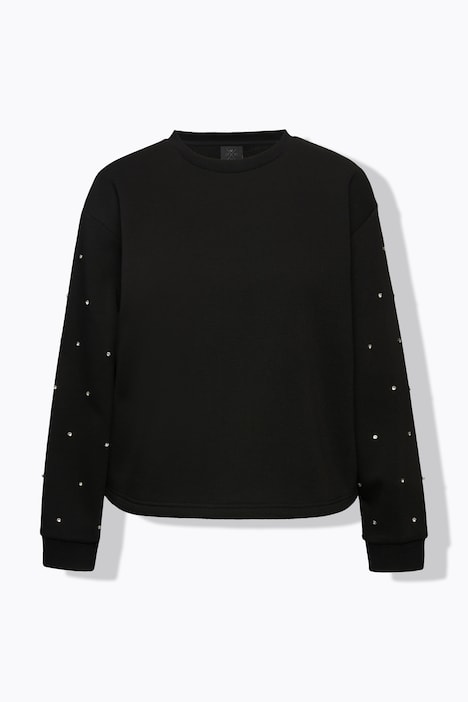 Sweatshirt, Ziersteine, Oversized, Rundhals, Langarm