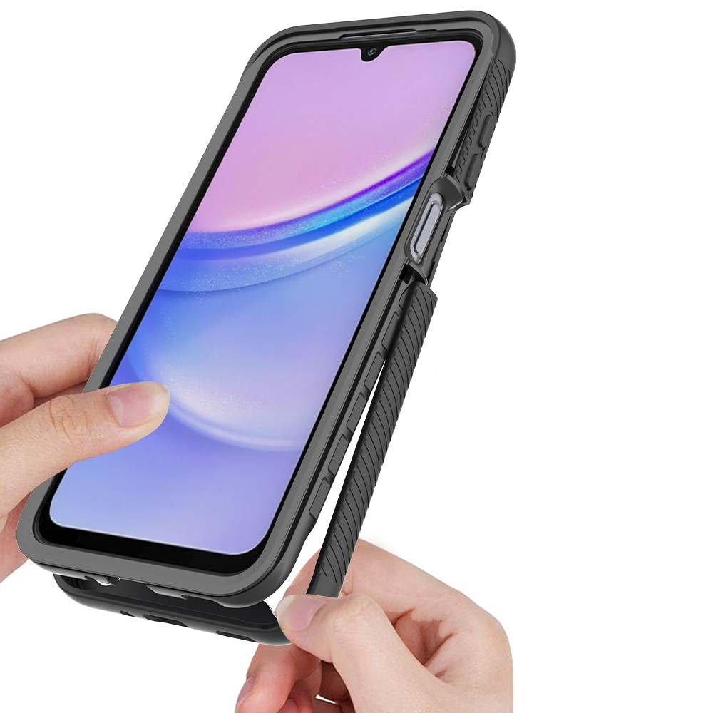 (2-tlg.) Samsung Galaxy A26 / A16 Hybrid TPU Hülle mit PET-Schutzfolie - Schwarz / Transparent