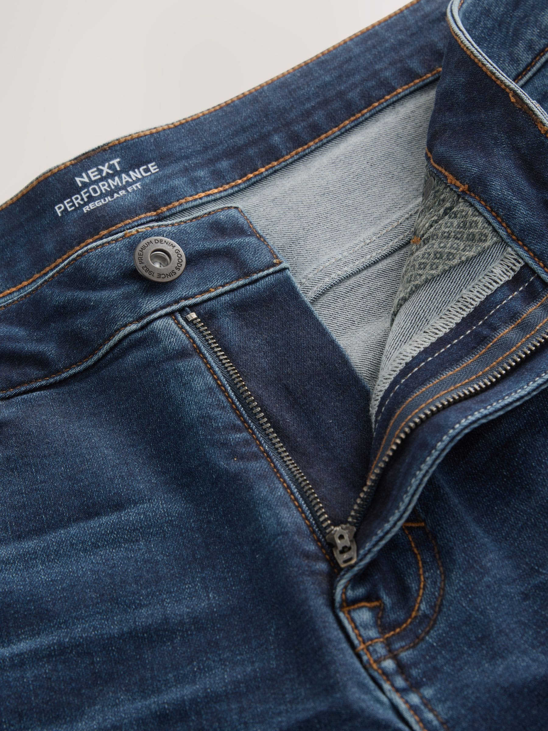 Blauw - Standaard toelopende pasvorm - Motionflex jeans