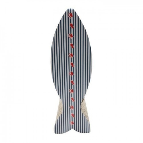 Tapete arranhador para gatos AIME em formato de peixe azul, feito de papelão.