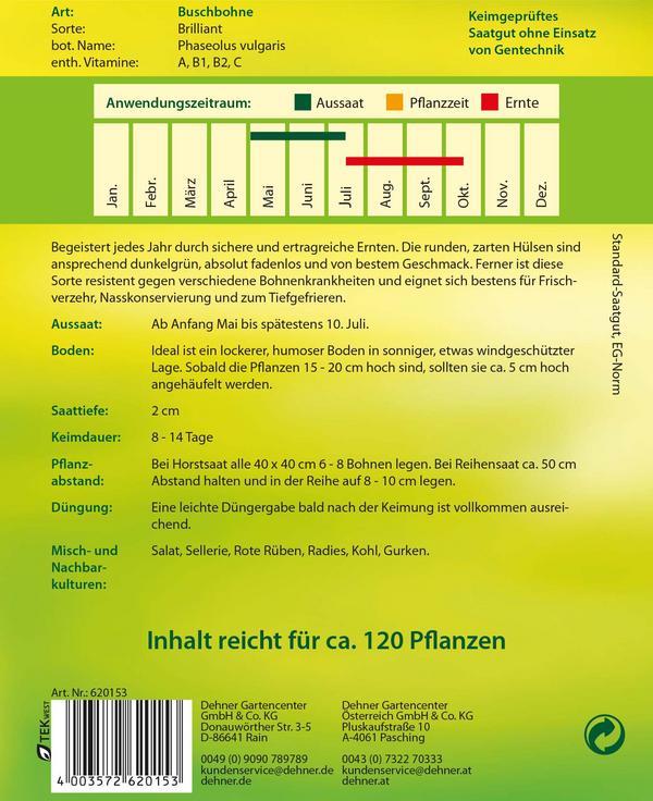 Dehner Samen Buschbohne 'Brilliant'