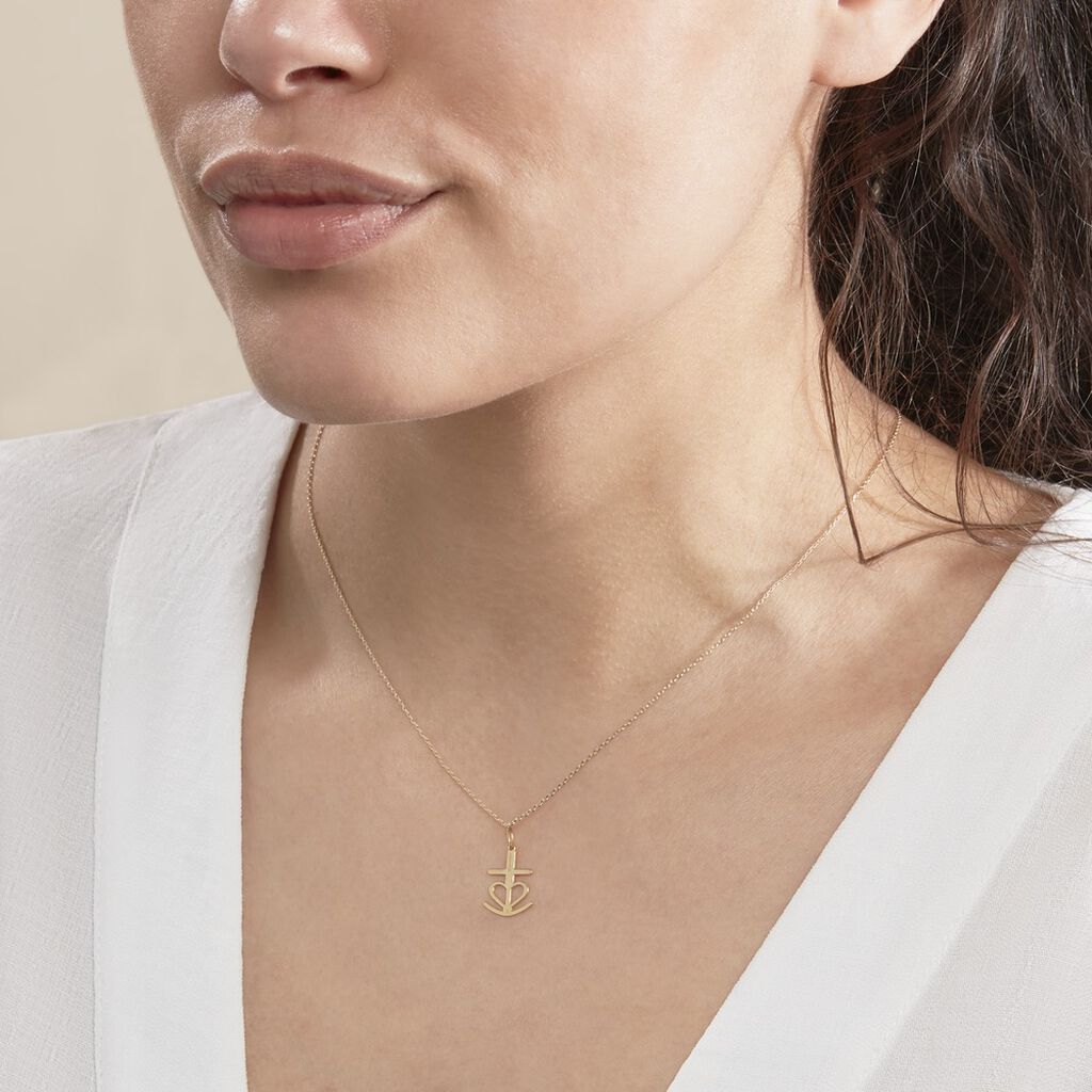 Pendentif Cobeia Croix De Camargue Or Jaune