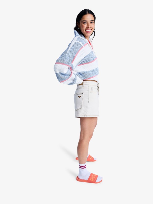 Offshore Mid Sandbar Short en denim Beige Femme