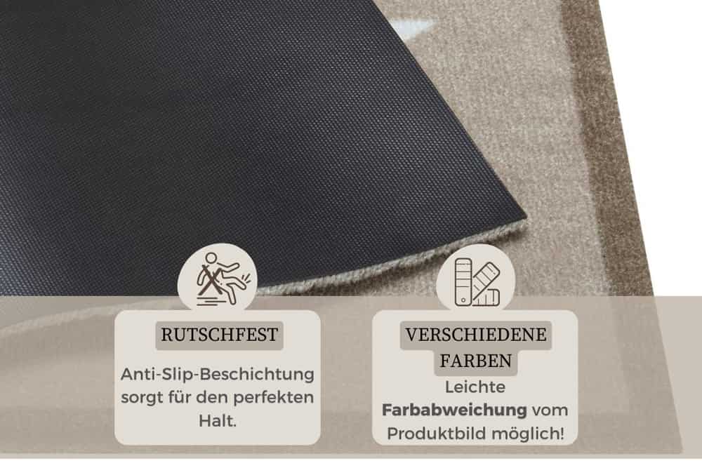 Waschbare Fußmatte STARS 70x50cm beige creme Fußabtreter mit Stern-Motiv