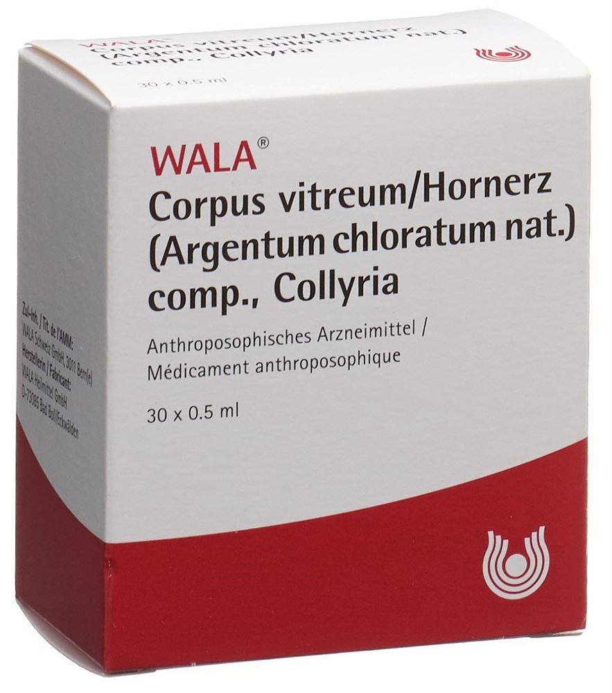 WALA Corpus vitreum/Hornerz (Argentum chloratum nat.) comp.<br>30 × 0.5 ml, Monodosis, Augentropfen, Lösung