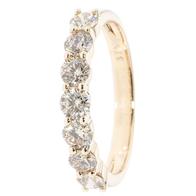 Rivière-Ring, Brillant, champagnerfarben, Gold 375