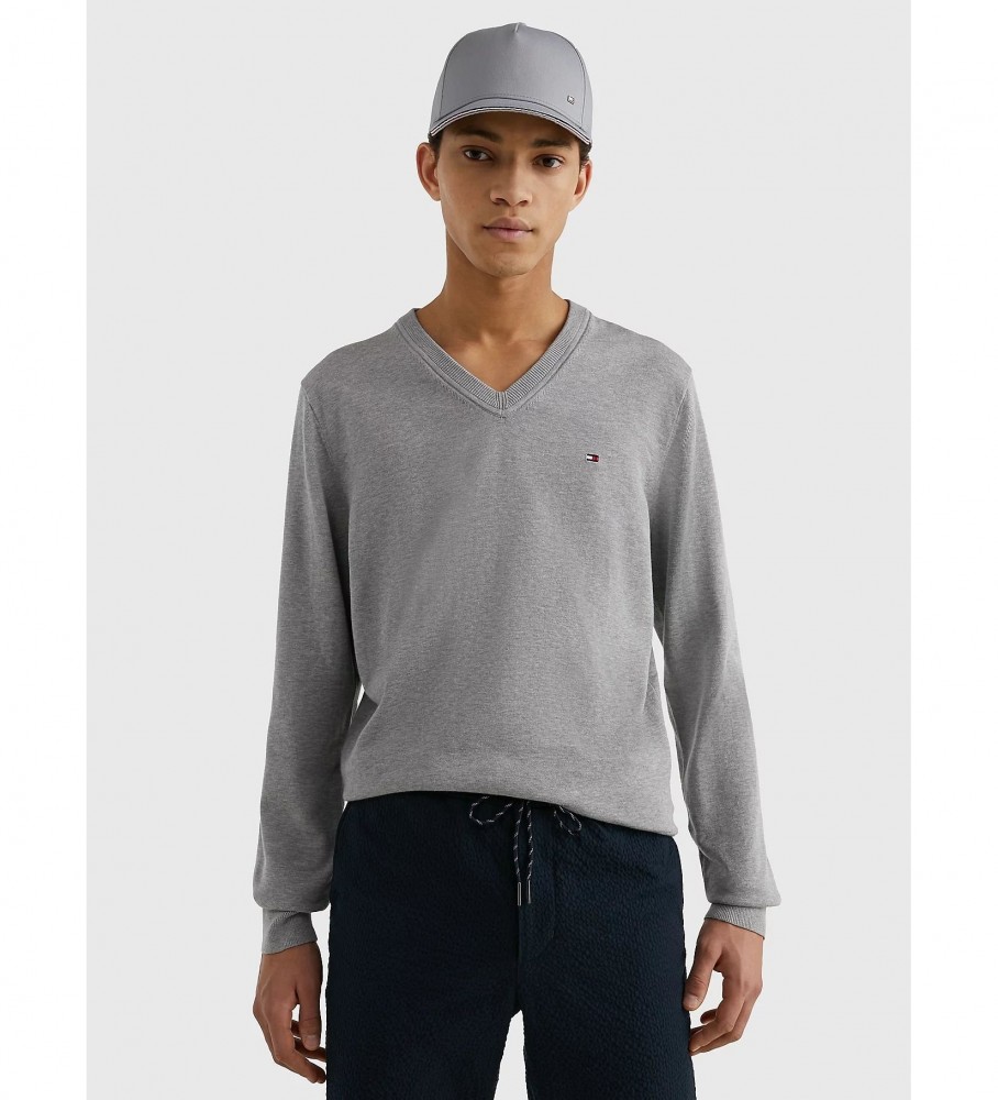 Camisa Tommy Hilfiger da coleção 1985 em algodão orgânico, cinza.
