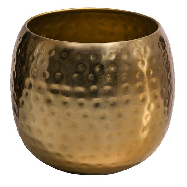 Dehner Metall-Übertopf Kody, bauchig, gold
