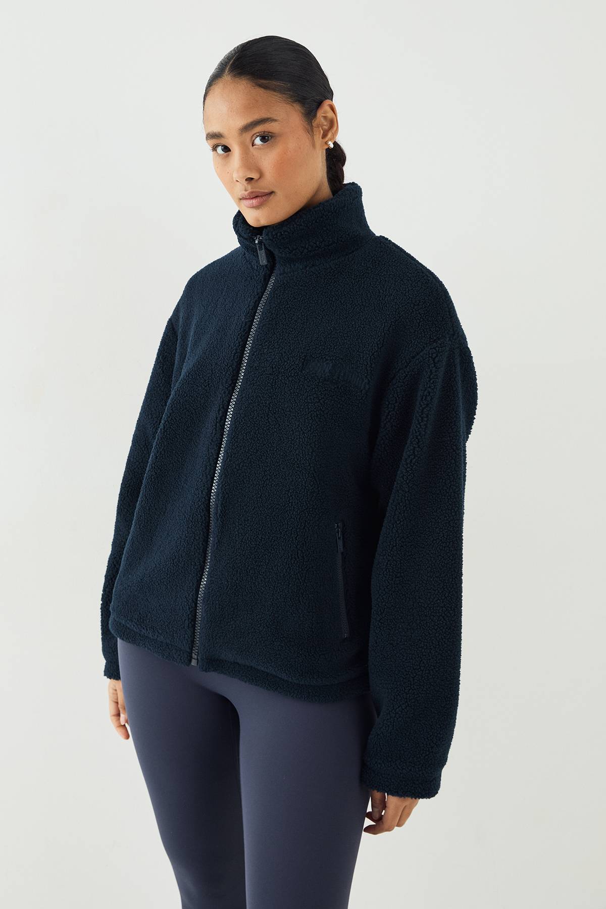 Veste DSGN Studio Borg à Fermeture Éclair et Col Montant