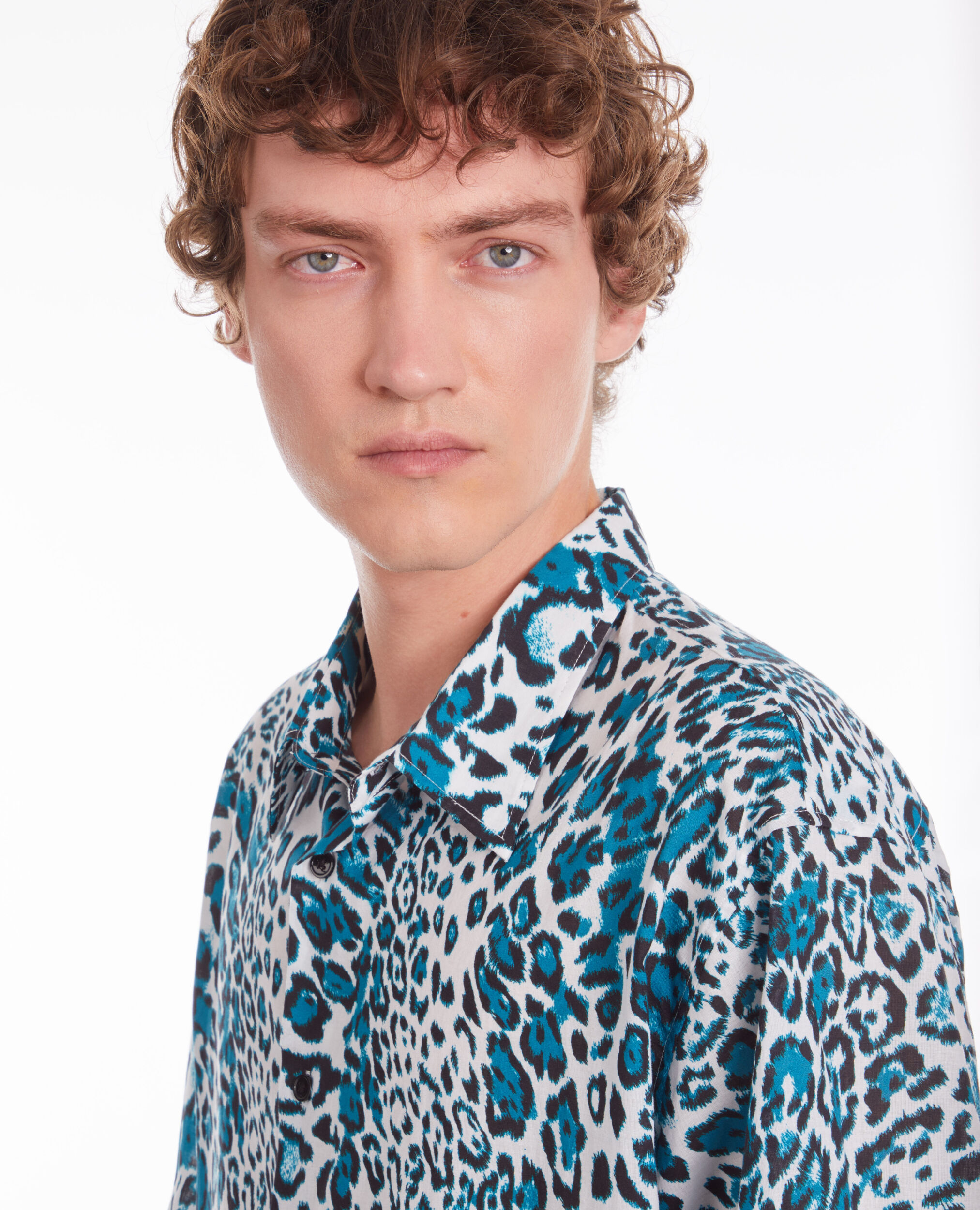 Chemise imprimée manches courtes en coton