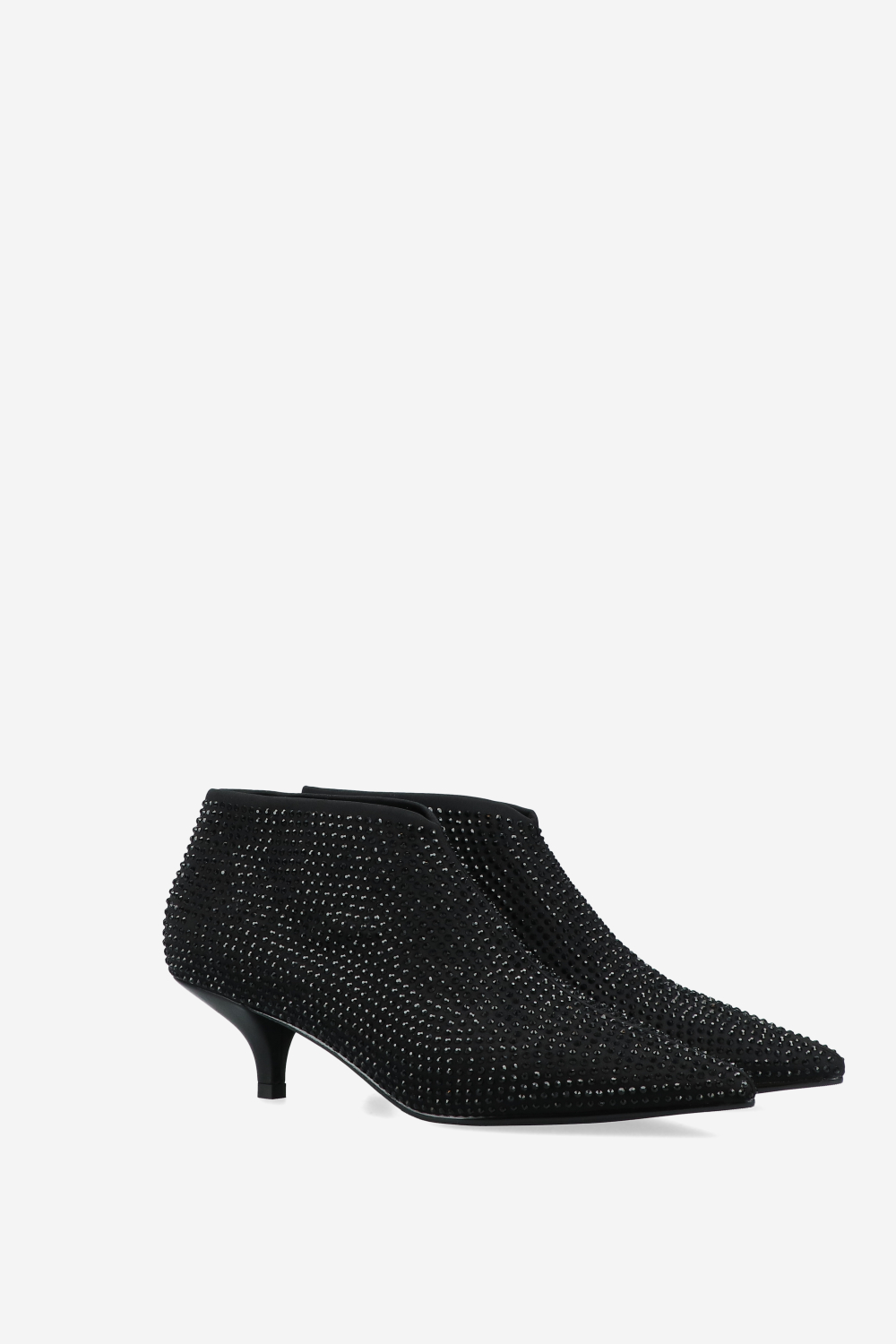 Embellished fabric ankle boots