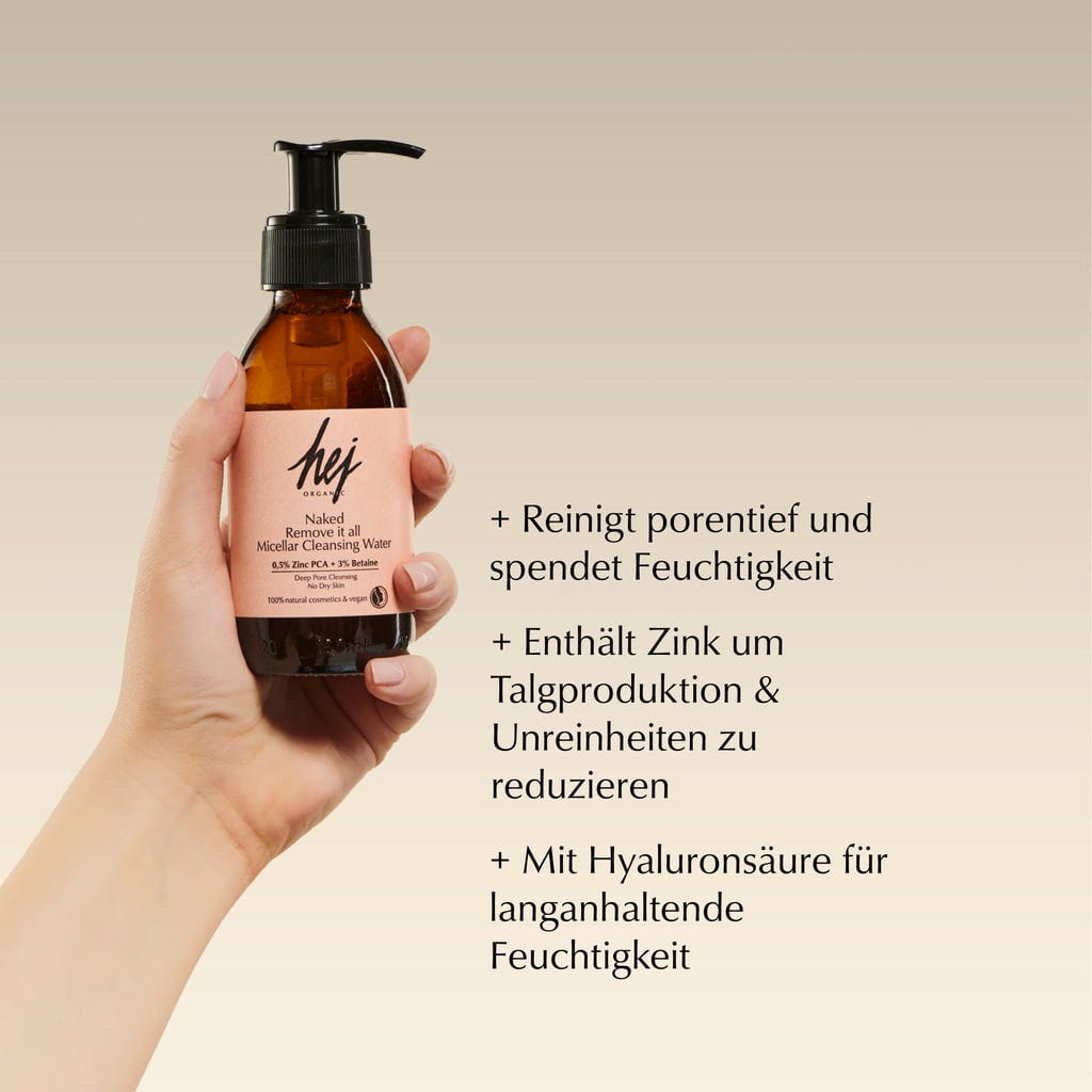 HEJ ORGANIC  Naked Remove It All Micellar Cleansing Water, 150 ml