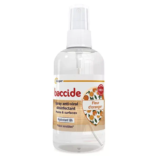 Spray desinfetante hidroalcoólico Baccide para mãos e superfícies, fragrância Flor de Laranjeira, 100ml