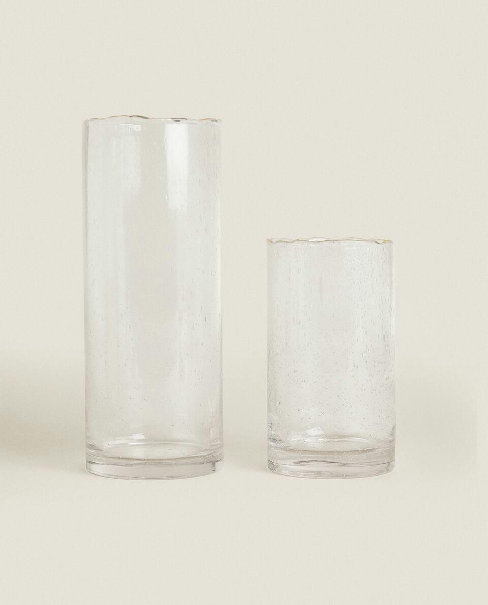VASO COM BORDA DOURADA