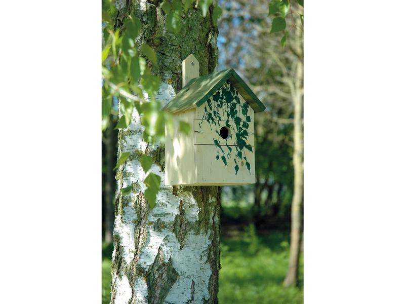 dobar Nistkasten Camouflage Birke, 17.5 x 17 x 33 cm, Holz Nistkasten mit austauschbaren Einfluglöchern
