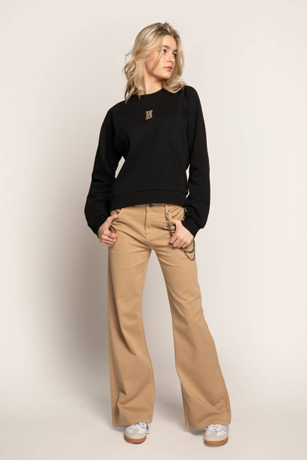 Frankie&Liberty sweater met printopdruk zwart