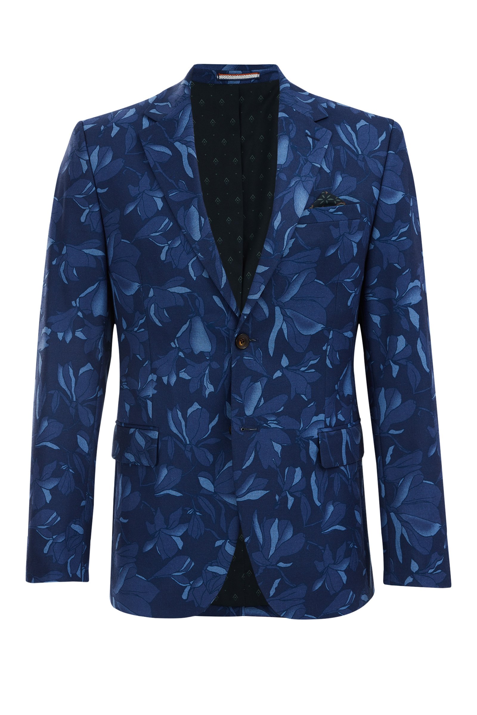 slim fit blazer met dessin WE Fashion Kobaltblauw