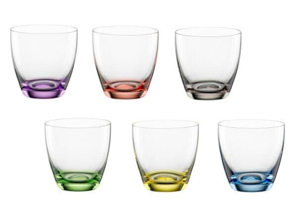 Whiskygläser Viva Colori 6er Set 300 ml mehrfarbig Kristallglas