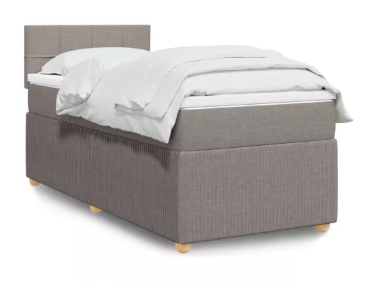Sommier à lattes de lit avec matelas Taupe 90x190 cm Tissu