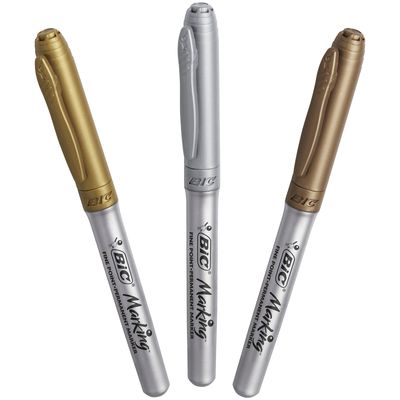 BIC MARKING COLOR - Pack de 3 marqueurs permanents - pointe moyenne - couleurs assorties