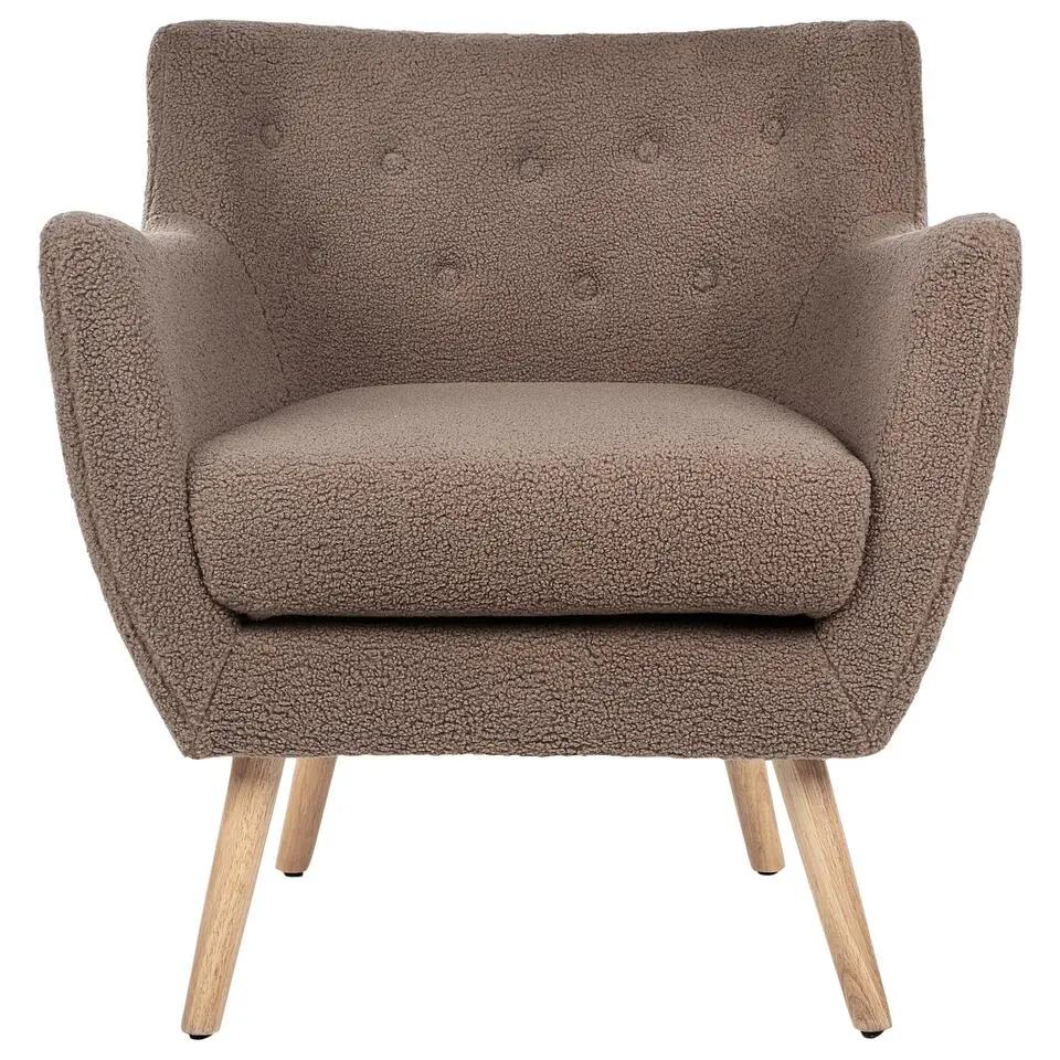 DRAMMEN - Chesterfield fauteuil - Bruin - Bouclé