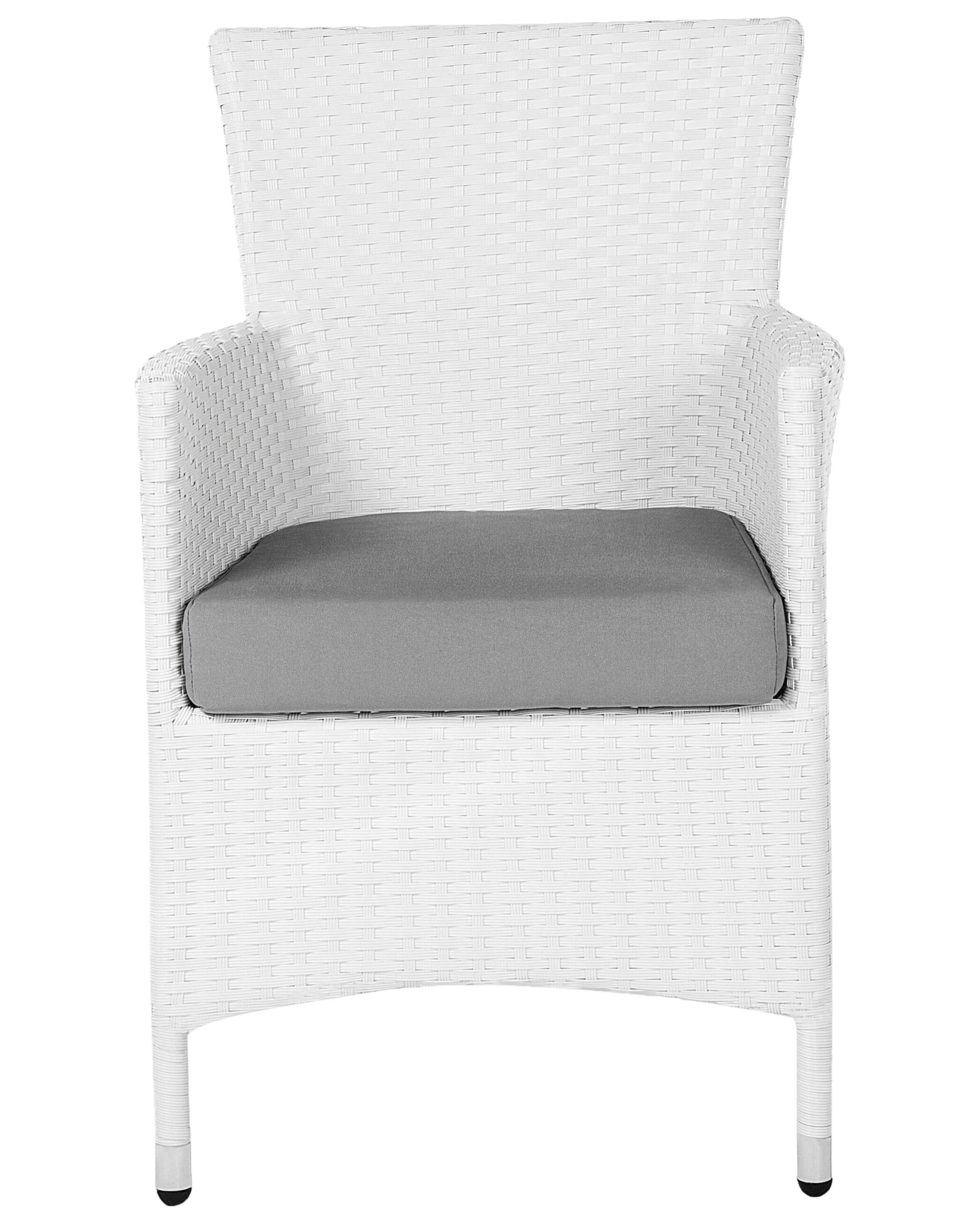 Set van 2 stoelen met zitkussen ITALY PE rotan Wit