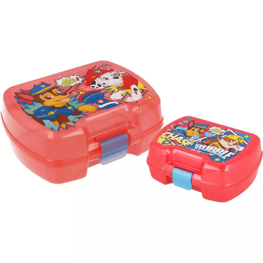 Stor Lunchbox und Snackbox Paw Patrol Comic 2er Set rot