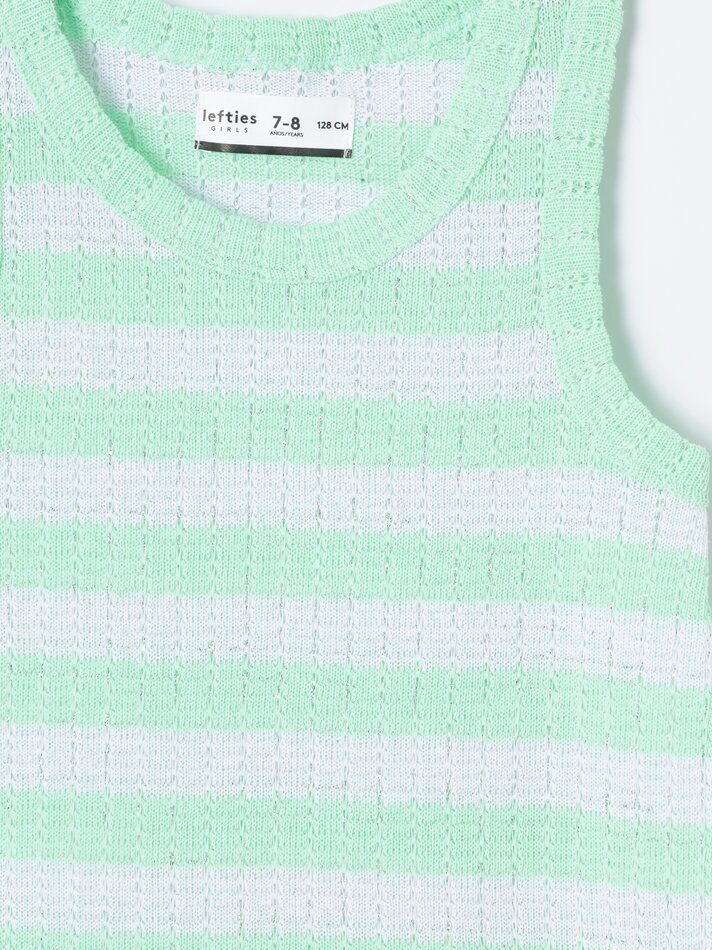 Vestido de malha com recortes brilhantes - Verde menta claro