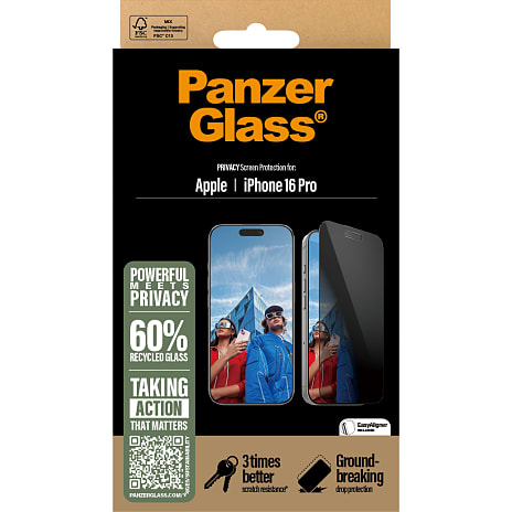 PanzerGlass privat skærmbeskyttelse iPhone 16 Pro