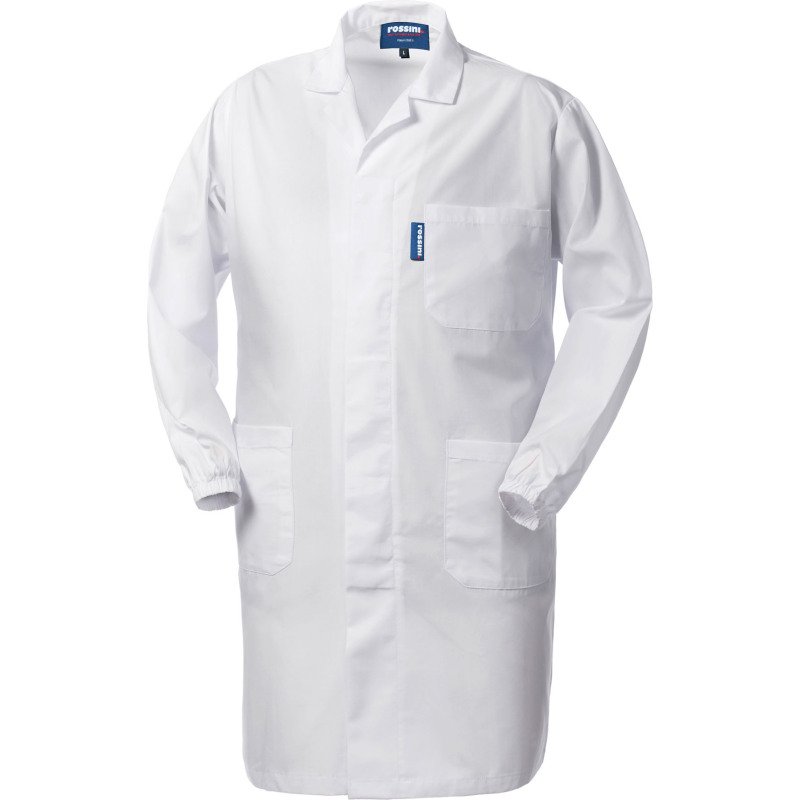 Blouse de travail homme en tissu mélangé blanc