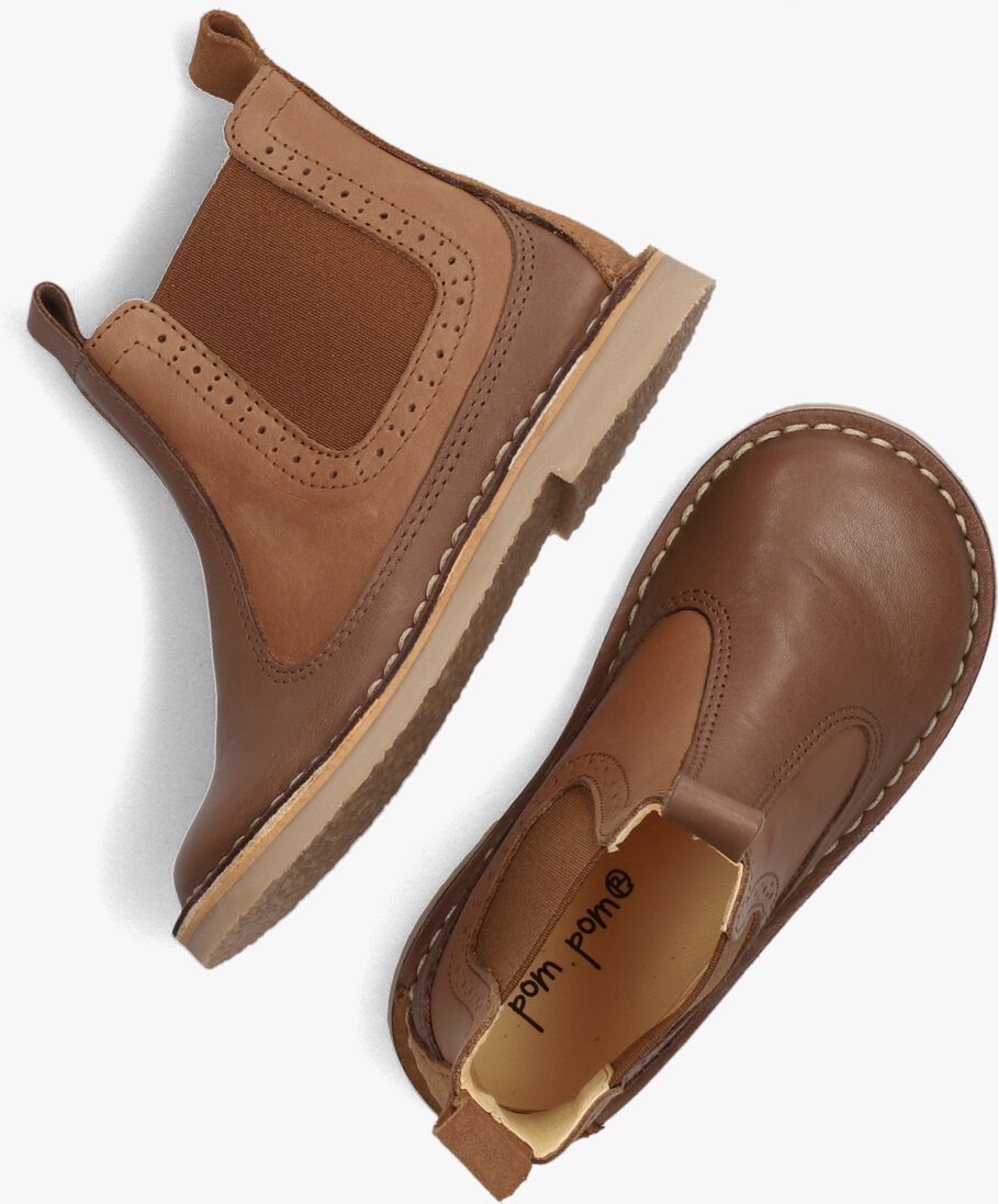 POM POM cognac pom pom chelsea boots 60249