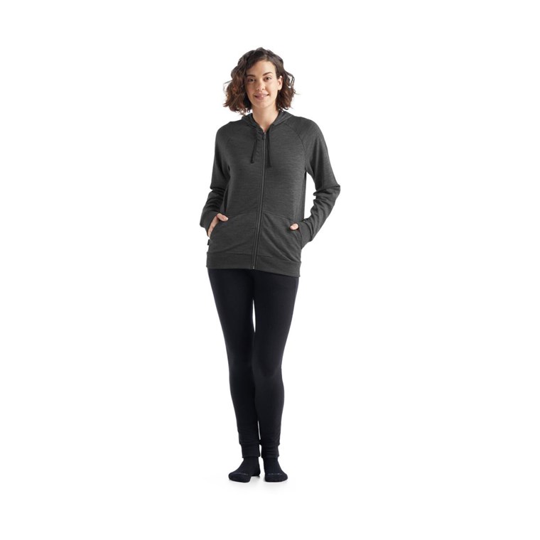 Icebreaker Helliers Terry LS Zip Hoodie Women Gritstone Heather