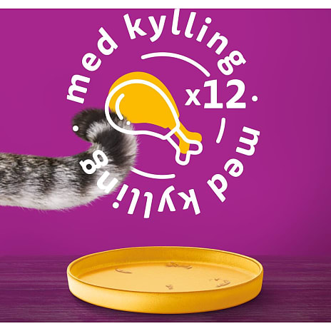 Vådfoder i sovs m. kylling