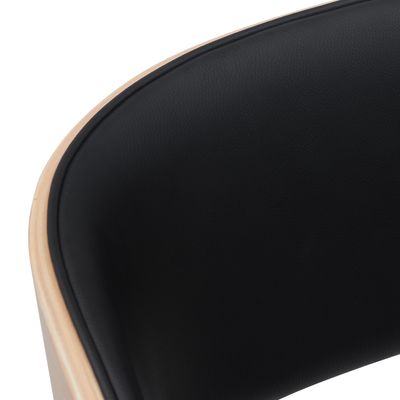 Chaise JUNON - Bois multiplis imitation chêne clair et polyuréthane noir