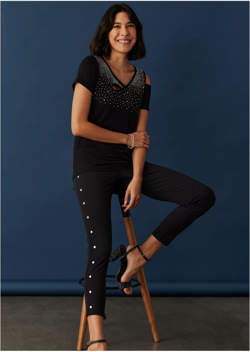 Legging avec application de rivets