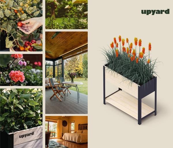 Upyard Holz-Pflanzkasten ModernBox mit Ablage,