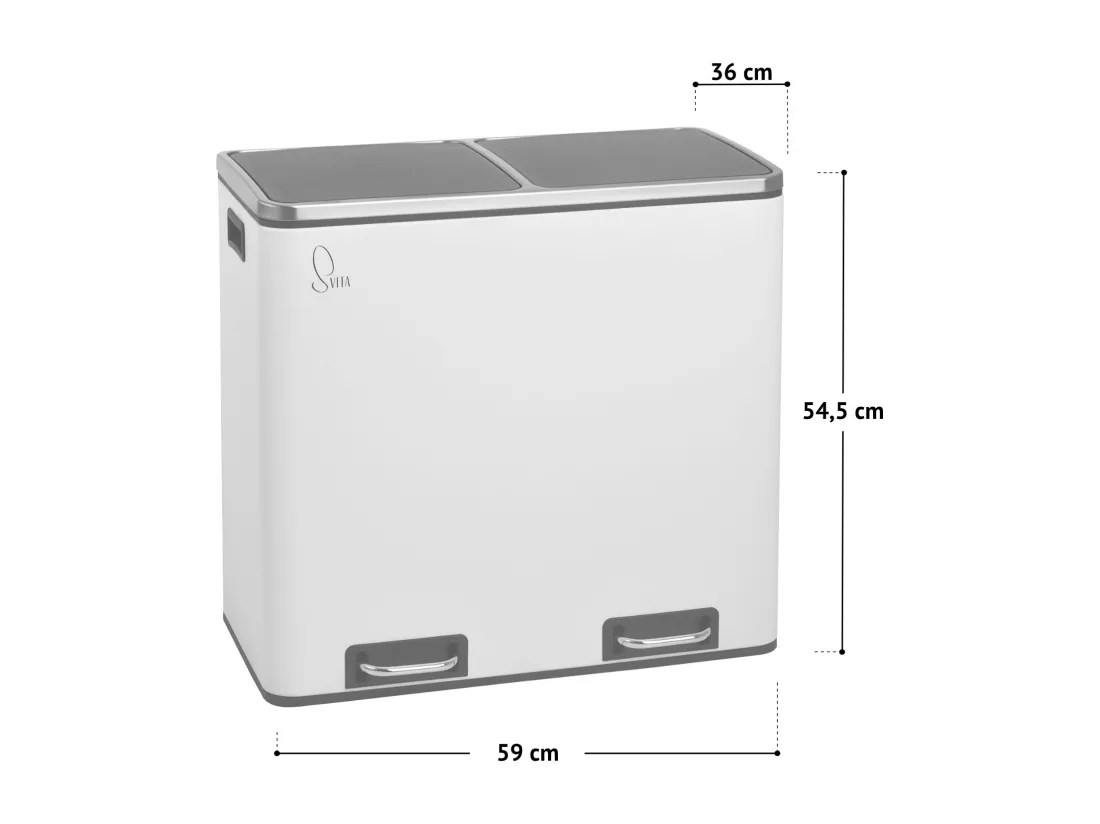 SVITA TM2X24 poubelle 48l blanc