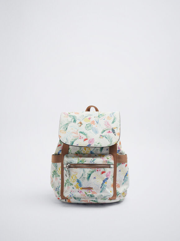 Mochila estampada - Marrom