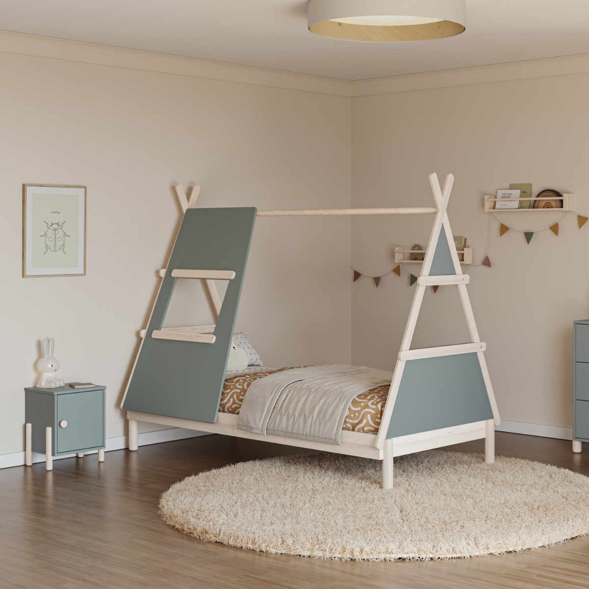 Calicosy - DAPHNE-bed - B219,4 cm - Groente