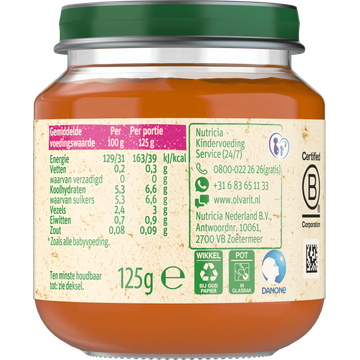 Olvarit 4+ Maanden Wortel 125g