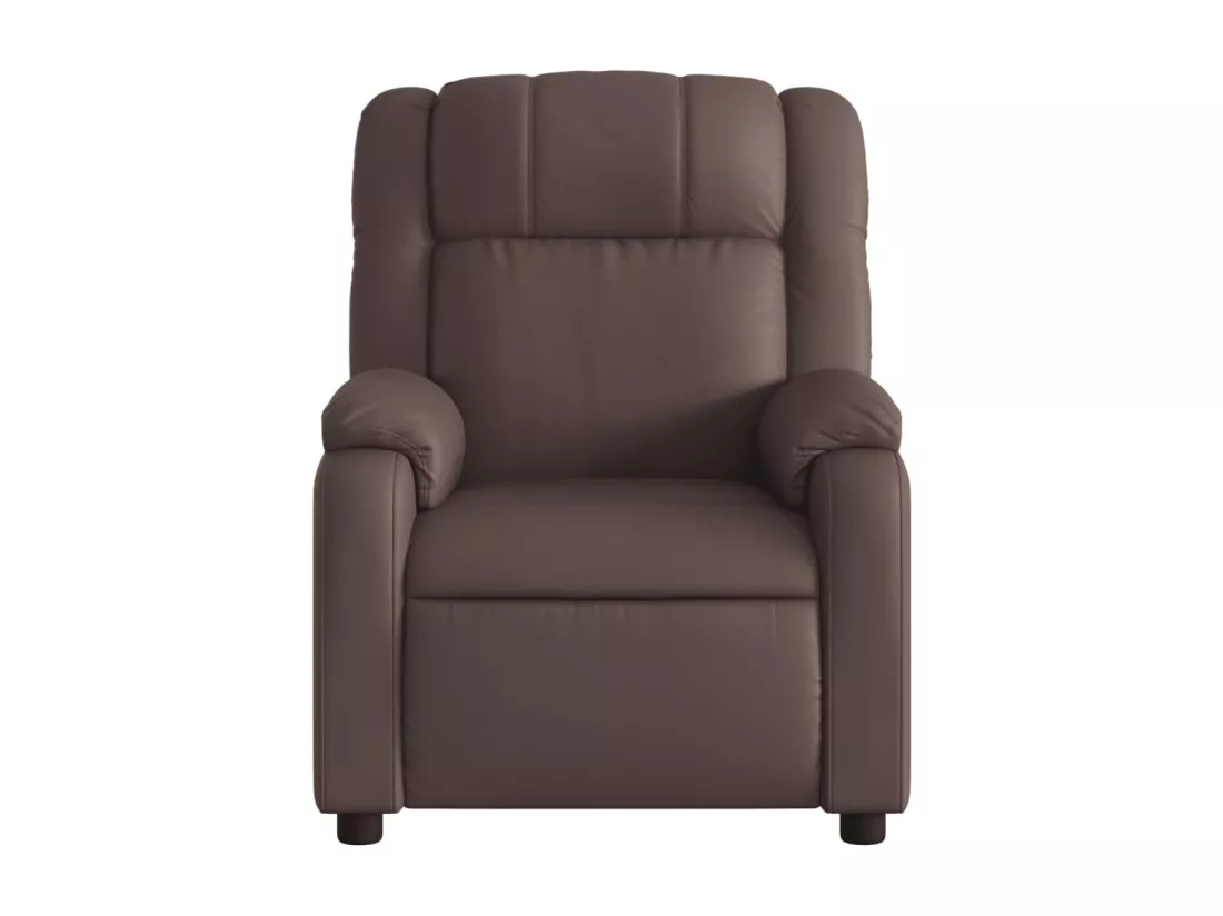 Fauteuil de massage inclinable électrique marron similicuir