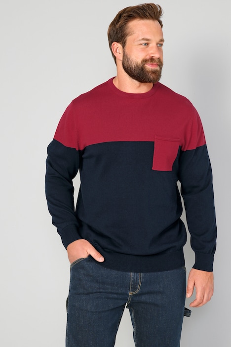 Boston Park Pullover, zweifarbig, Rundhals, bis 72/74