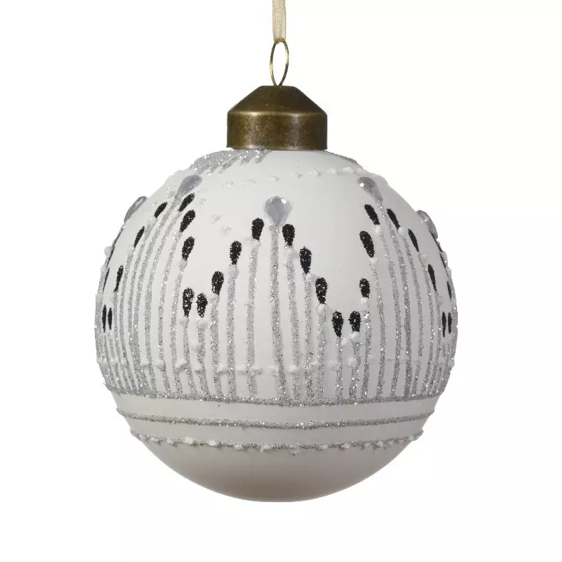 Lot de 3 boules de Noël (D80 mm) en verre Jac Blanc